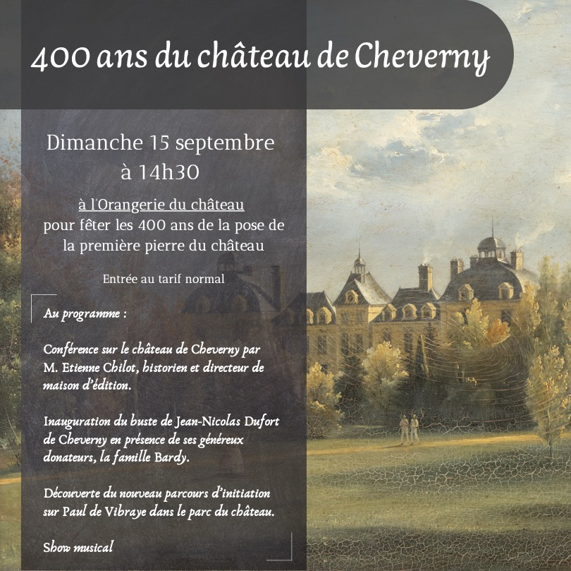 Le programme du 15 septembre pour fêter les 400 ans du château de Cheverny